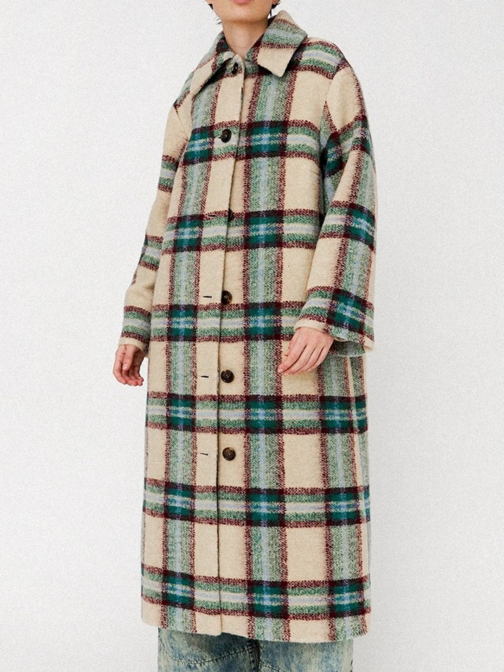 STELLA NOVA wool blend oversized coat in checks